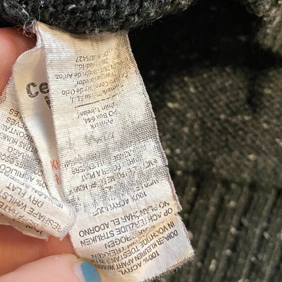 Cedar Wood State Knit Cowl Neck Henley Sweater Size Small Dark Gray Academia - Picture 6 of 6